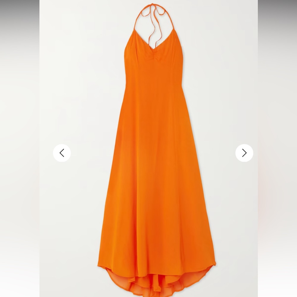 Reformation Backless Halter Maxi Dress in Bright Orange